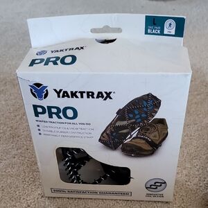 Yaktrax Pro Unisex Rubber/Steel Snow and Ice Traction Black L Waterproof 1 pair